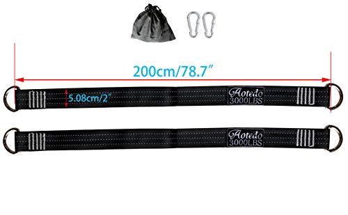 Aotedo JIANXIN-09-09-03-16+1-001 6.5Ft X2, Hold 3000 Lbs/Pcs,Φ10Mm Carabiners Thickness X2,Tree Swing Hanging Straps Kit,Yoga Strap And Stretching Strap For Tree Swings,Hammocks,Flexibility,Physical Therapy Exercise Stretching thumb #2