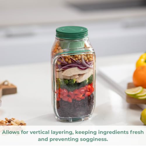 Image of Prepara Classic Harvest Pod, 6 Cups, Green | Leakproof Meal Salad Jar On The Go