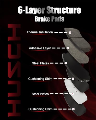 Image of HUSCH D1057 Rear Ceramic Brake Pads Kit Fit For Chrysler 300 2005-2023, For Dodge Avenger 2014, For Challenger 2009-2023, For Charger 2006-2023, For Magnum 2005-2008