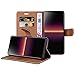 iCatchy For Sony Xperia L4 Case Leather Wallet Book Flip Folio Stand View Cover compatible for Sony Xperia L4 Phone Case (Black)