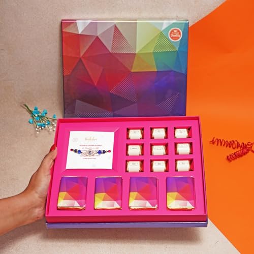 Image of Velvet Fine Chocolates Premium Rakhi Chocolate Box | Handmade Assorted Chocolates for Rakshabandhan | 9 Pcs Gift Hamper| Pack of 1