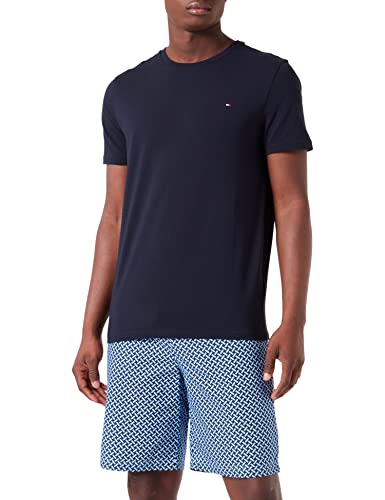 Desert sky / geo vessel blue Tommy Hilfiger CN SS Short Woven Set Pigiama, Desert Sky/Geo Vessel Blue, L Uomo