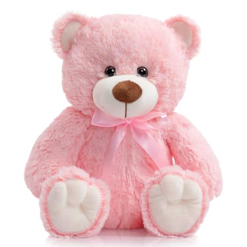 BEJOY Ours en peluche mignon doux petit jouet en peluche cadeau de Noël Nouvel An anniversaire 35,6 cm Rose