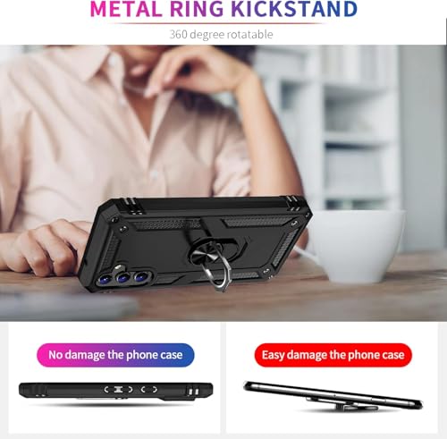 Image of Vaki for Samsung Galaxy S24 FE Case with Screen Protector, Military Grade Rugged Shockproof Galaxy S24 FE 5G Heavy Duty Protective Cover Black