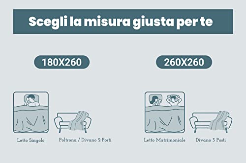 CosìCasa Plaid Letto Singolo Colorato, Copriletti