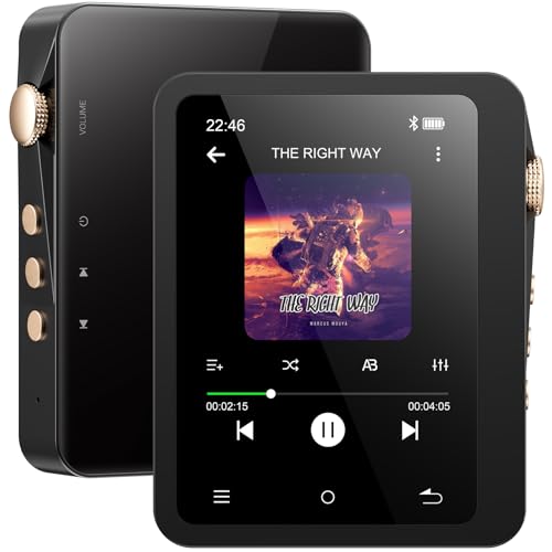 MECHEN 128GB Hi Res Lettore MP3 con Bluetooth 5.3, Suono Digitale Lossless ad Alta Risoluzione, Lettore DSD DAC FLAC, 192Khz/24bit, Touchscreen, USB C, OTG, con Custodia in Pelle