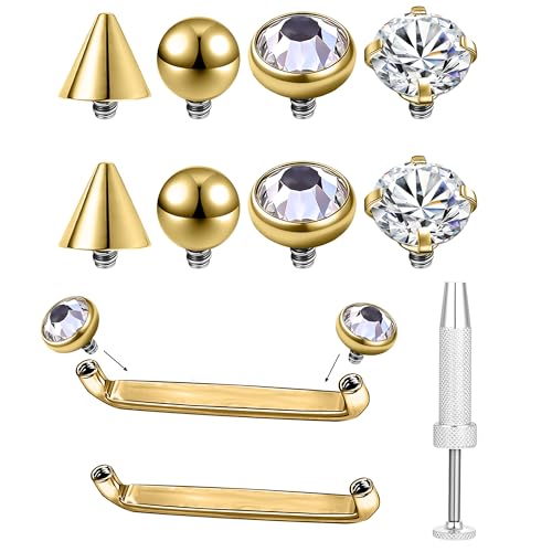 AccGin 14G �T�[�t�F�X�s�A�X�W���G���[�AG23 ���`�^�������X���b�h�t���b�g�o�[�x�� �����p�{�[��6�t�� CZ�A12/14/16mm �X�e�[�v���T�[�t�F�X �g���K�X �_�[�}���s�A�X �q�����p, A-bar length 12mm, �`�^��, �L