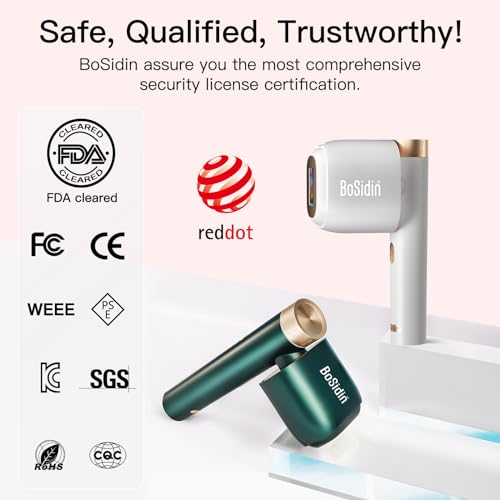 Image of Laser Hair Removal, BoSidin IPL Hair Removal with Painless Ice-Cooling, 2-in-1 Face SR Rejuvenation, 6+1 Modes, 6 Levels Hair Removal for Women Permanent, Laser Hair Removal Kit with Shaver, Goggles