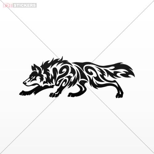 Decals Stickers Wolf Car Window Wall Art Decor Mobile Roommates Size: 5 X 1.8 Inches Black