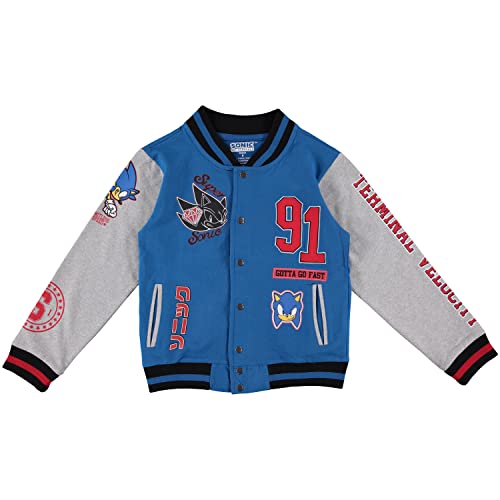 SEGA Boys' Sonic The Hedgehog Varsity Jacket- Sonic, Tails, Shadow and Knuckles Little Boys Sizes 4-72