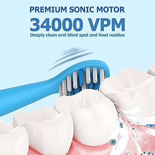 Musikalische Elektrische Zahnbürste für Kinder, Wiederaufladbare Intelligent Karikatur Zahnbürste für Kinder Alter 3-12 mit 2 Minuten Timer,3 Modi, 4 Bürstenköpfe – Bild 5