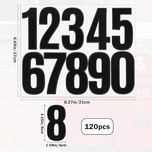 12 Blatt Briefkasten Zahlen Aufkleber 7cm Zahlen Aufkleber Klebezahlen Wasserdichte Wetterfest Schwarz Große Sticker 0-9 Selbstklebendes für Postkasten Schilder Hausnummern