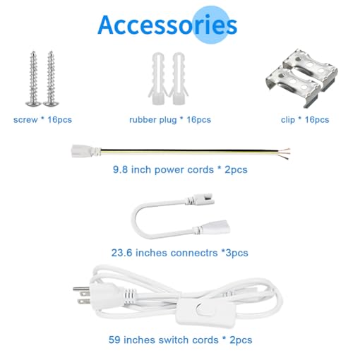Image of SHOPLED 8FT 100W 15000LM 6000K Cool White High Output Linkable T8 Tube Fixtures, V-Shaped, 8 Foot Lights for Garage, Warehouse, 4 Pack