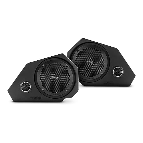 DS18 Slingshot Side Panel Enclosure with Water Resistant Speakers - 2X 6.5 Slim Midrange 400W with 2X PEI Dome Tweeters 100W - Grills Included - Polaris Kick Panel Speaker Enclosure - Pair