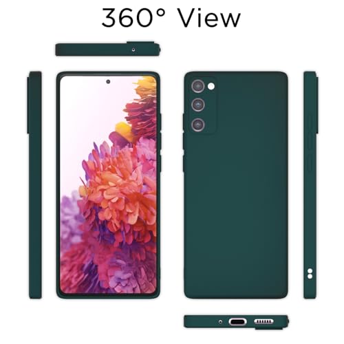 Image of Outlouders Back Cover for Samsung Galaxy S20 FE 5G | Camera Protection | Durable Soft Matte Silicone Bumper Case (Green)