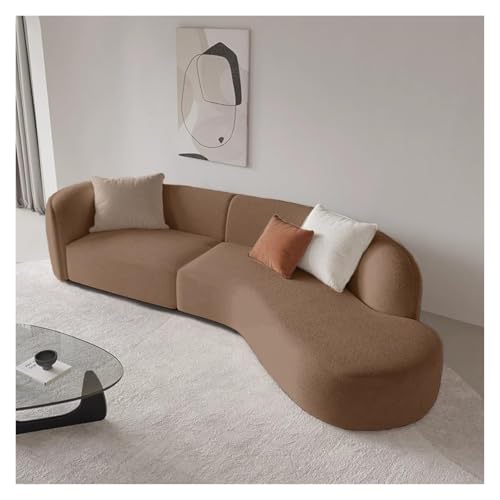 Funda elástica moderna para sofá – Funda curvada para sofá modular de 2 plazas (camello de 55 a 73 pulgadas), perfecta para restaurantes y salas de estar, protección elegante