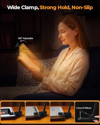 Book Light for Night Reading in Bed: Rechargeable Clip On Reading Light - image 8