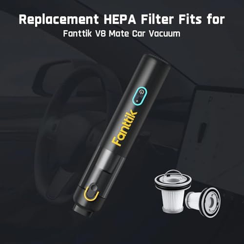 Fanttik 2-Pack Replacement HEPA Filter, Washable and Reusable Filter, Fits for Fanttik Slim V8 Mate & V8 Apex & V9 Mix & V10 Mix & Slim V10 Mate & Slim V10 Apex Car Vacuum (AV8001)