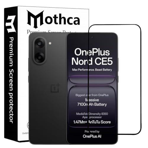 Image of Mothca Military-Grade Tempered Glass Screen Protector Compatible for OnePlus Nord CE5 with Edge to Edge Coverage - Case Friendly, Anti-Scratch & Bubble-Free Installation Kit