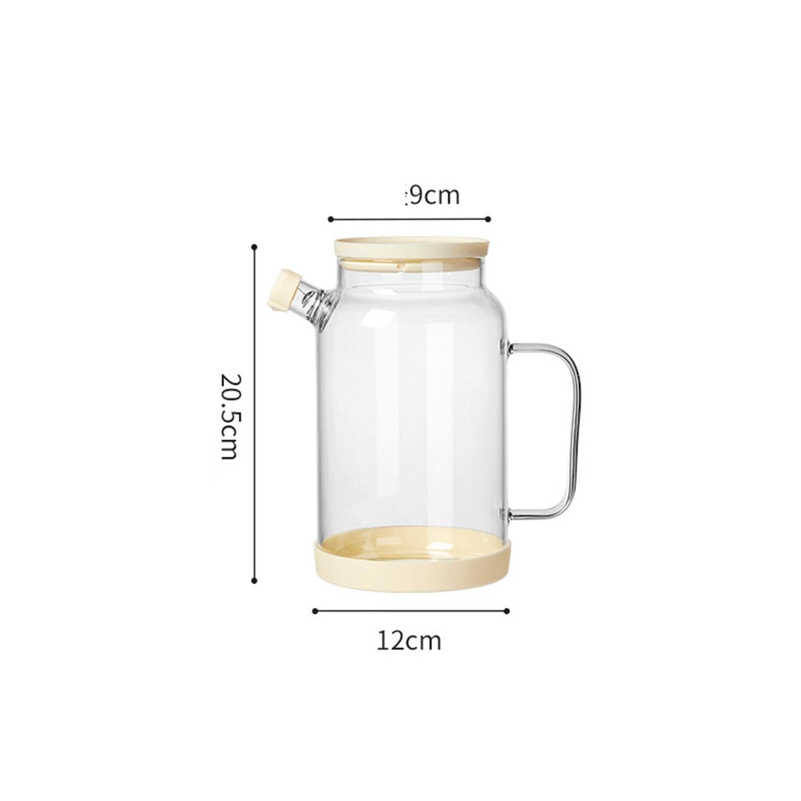 Pichet Eau Pichet à Eau en Verre avec Couvercle en Verre trempé et Joint en Silicone(Moyen)