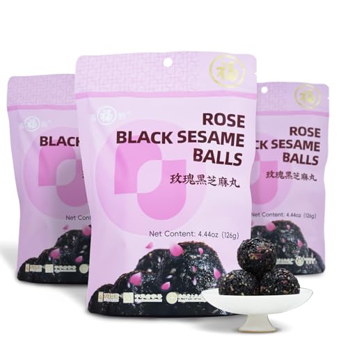 Organic Rose Black Sesame Balls Snacks Specially Added Natural Heavy Petal Rose Pure Honey Handmade Black Sesame Pills Plant Protein Sources Vegan Snacks - image 1