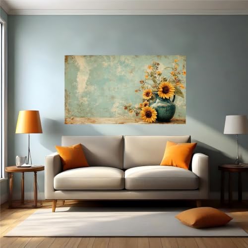 Calcomanías de pared de girasol retro para renovar paredes sin obras 2