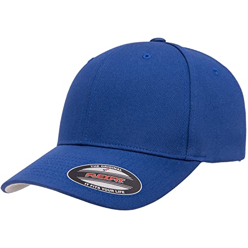 Flexfit 5001 Standard Cotton Twill Fitted Baseball Cap (Royal, S/M)
