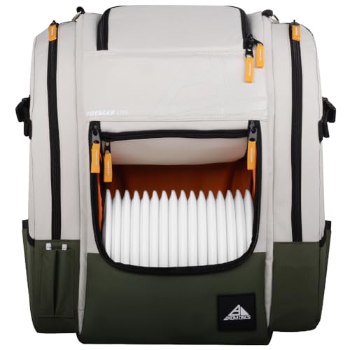 Axiom Discs Voyager Lite Backpack Disc Golf Bag (Beige/Olive)