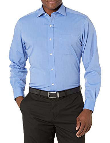 Buttoned Down Chemise habillée en Popeline Extensible, Coupe Classique, Tissu Infroissable Homme, Bleu Français, 43 Col / 94 Manche Cover