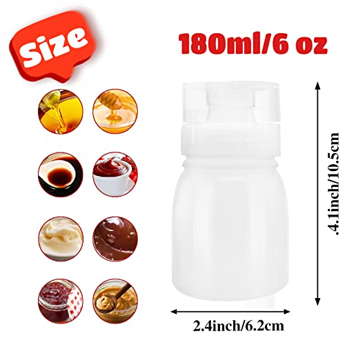 Anyumocz 10 Pack 6 oz Condiment Porous Squeeze Bottles,Ketchup Squeeze Container,Syrup Dispenser for Sauces,Salad Dressing,Barbecue,Oil - Thumbnail 2