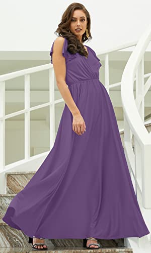Image of KOH KOH Womens Long Sleeveless Bridesmaid Wedding Guest Prom Maxi Dress