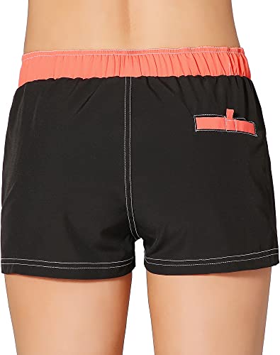 Image of Women Quick Dry Swimwear Trunks Sports Board Shorts with Soft Briefs Inner Lining