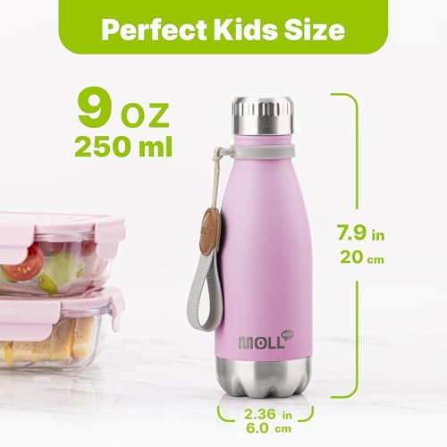 Image of 9 oz Kids Water Bottle for School,18 /8 Food-Grade Stainless Steel Thermos