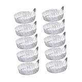 Holibanna 10 piezas Platos de Aluminio Pequeños para Pesar Barquetas Ligeras con Plano y Pared Reforzada Multiusos para Pesaje y Almacenaje