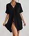 Bsubseach Women Swimsuit Coverup Shirt Dress Button Down Bathing Suit Cover Up Beach Vacation Outfits Black M