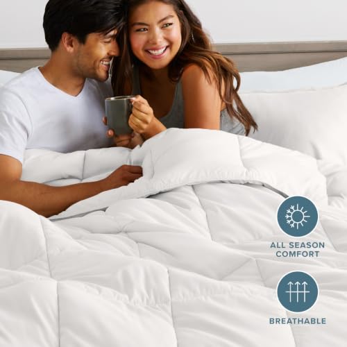 Image of Bare Home Queen Comforter Set - 1800 Ultra Soft (Queen, Antique White)