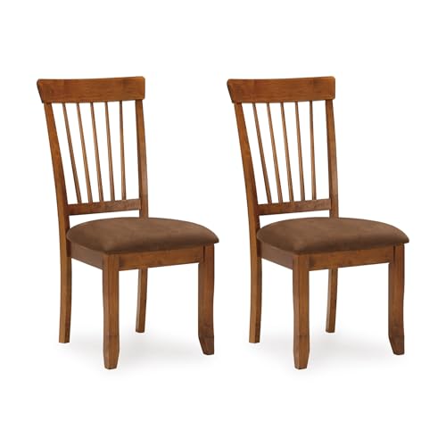 Signature Design by Ashley Berringer Dining Chairs Set of 2, Classic Wood Spindle-Back Design,...