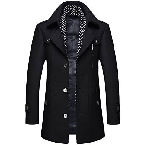 iCKER Men's Wool Casual Winter Coat Cover