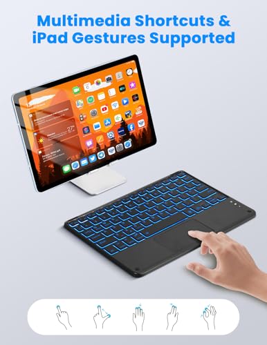 Mini clavier Bluetooth rétroéclairé SOPPY ultra fin AZERTY avec pavé tactile
