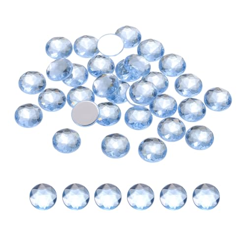 Image of MECCANIXITY Flat Back Round Acrylic Rhinestones,16mm Sky Blue Flatback Crystal Rhinestones for Crafts Clothes Shoes DIY Decoration Gifts 50Pcs