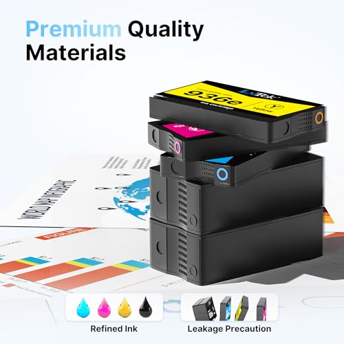 Image of LxTek 936XL 936 936e Ink Cartridges Combo Pack OfficeJet Pro 9125e 9120e | 9135e Compatible with HP 936e 936 936XL for HP OfficeJet Pro 9730e 9135e 9120e 9110 9120b 9120 9110b 9130e 9110e 9130b