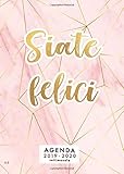  Agenda settimanale 2019 - 2020 A5: ottobre 2019 - dicembre 2020 Agenda 2019/2020 giornaliera italiano  marmo rosa e strisce  Siate felici
