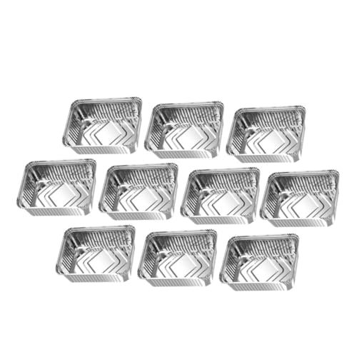 Hemobllo Bandejas de Aluminio para Asar 10 Piezas Recipientes Multiusos para Cocina Material Resistente Accesorios para Freidora de Aire para Parrillas y Barbacoas