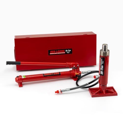Image of 6-20 Ton Porta Power Hydraulic Jack Kit, Heavy Duty Hydraulic Ram & Pump Set, Auto Body Frame Repair Tool with Extension Tubes for Car, Truck & Garage (20T)