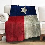The Retro Texas Flag Theme Throw Blanket: One side of the retro texas flag blanket for men adults kids is printed with texas flag decoration gift for veteran patriotic citizenship. Tightly stitching edges and strong seams make your warm blanket more ...