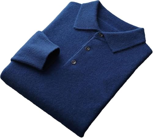 Mens Wool Knit Polo Sweater Long Sleeve Pullover Business Casual Office Wear Comfortable Warm Versatile All-Season Bottoming