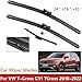 Car Front & Rear Wiper Blade Compatible with Volkswagen VW T-Cross C11 TCross 2018-2022 Windscreen Windshield Car Accessories Window(Color:Front Rear 3pcs)