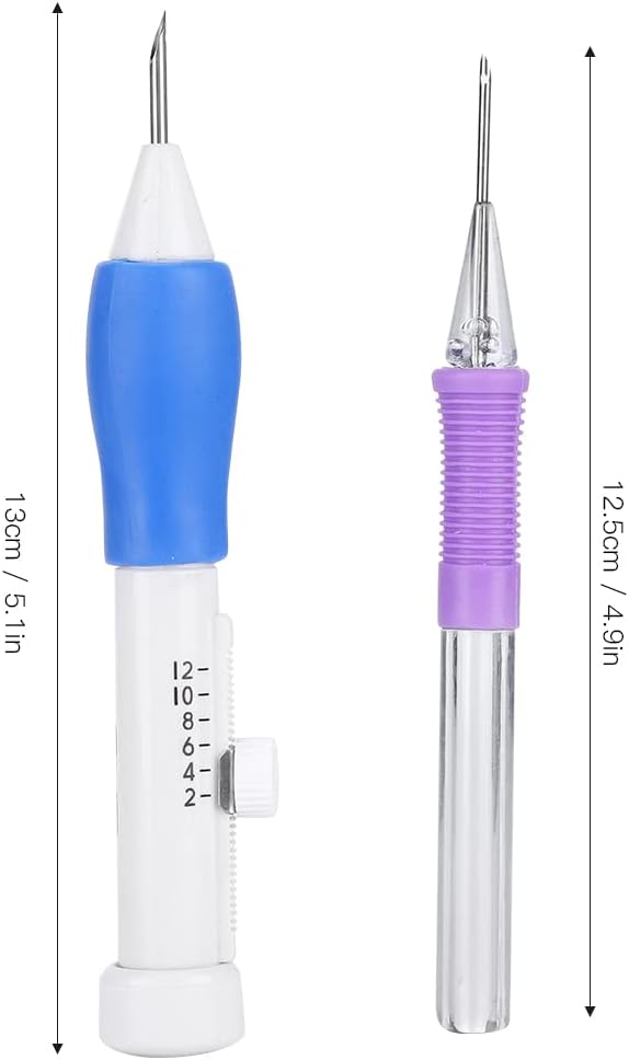 Punch Needle Kit,Adjustable Stainless Steel with Soft,Includes Scissors Fabric Stickers,Rug Hooking Tool Set