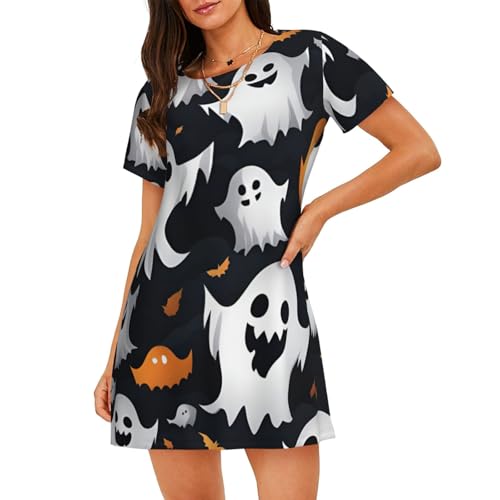 Robe de nuit fantôme blanche : légèreté anti-transpiration pour femme