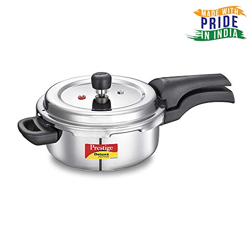 Image of Prestige Svachh Deluxe Alpha 3.0 Litre Stainless Steel Pressure Cooker & Prestige Svachh Deluxe Alpha 5.5 Litre Stainless Steel Pressure Cooker